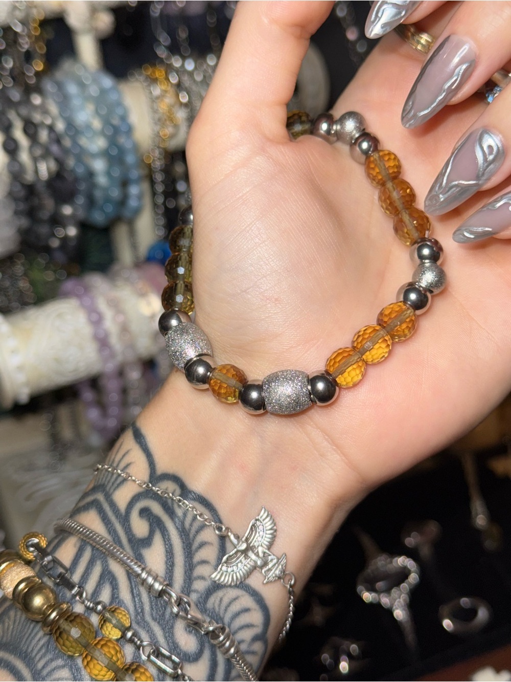 Zultanite Turkish Faceted Color Change Stretch Bracelet - Picture 4 of 10